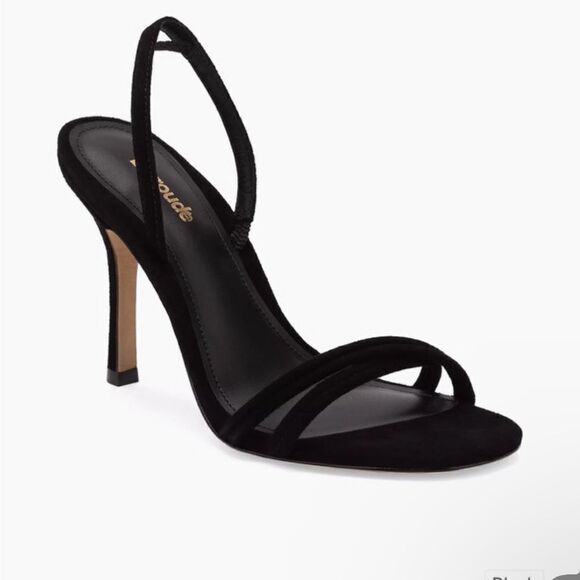 LARROUDE Annie Suede Slingback sandals in black Size 7.5 - Picture 1 of 8
